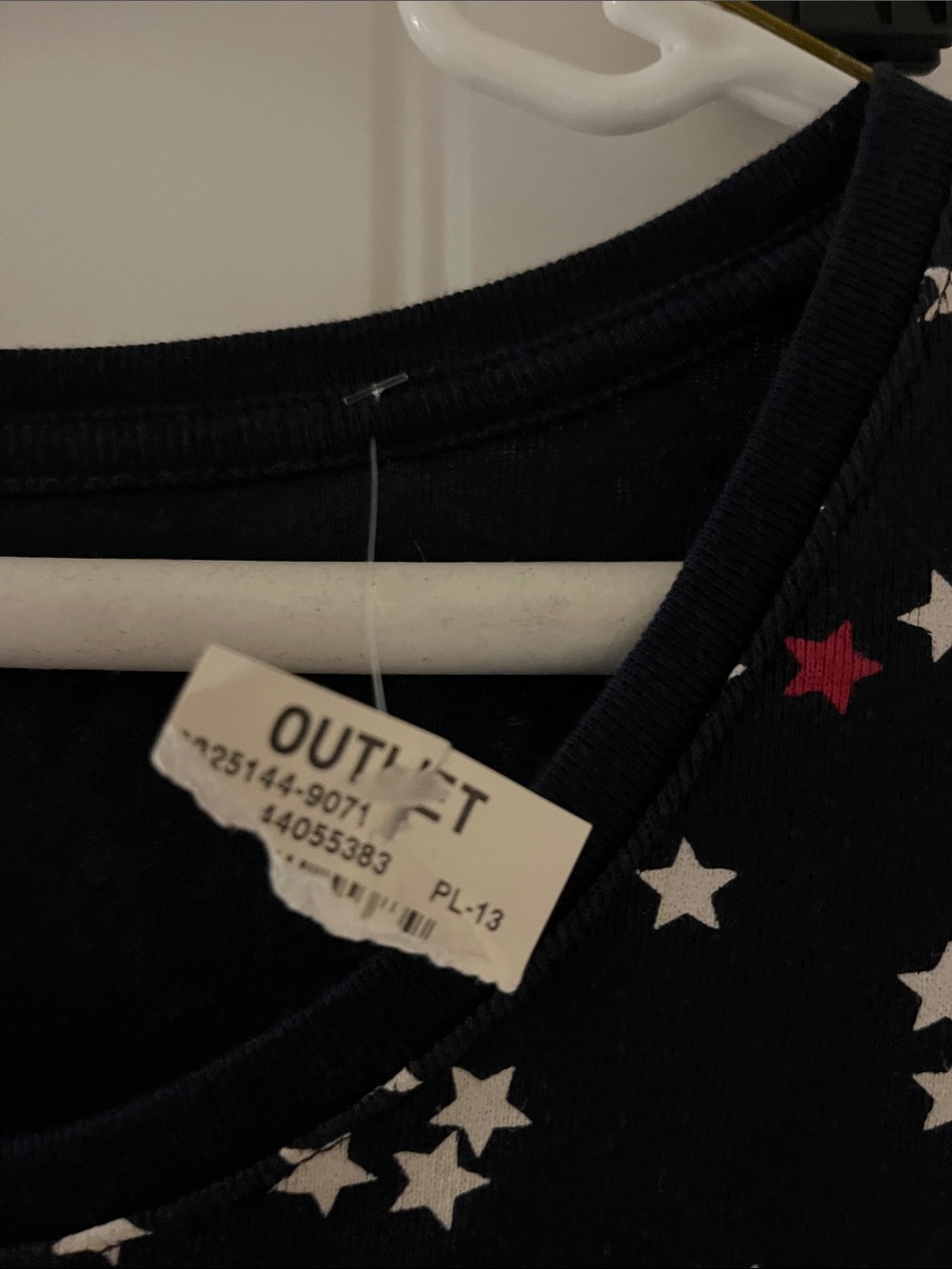 Croft & Barrow Navy Star-Print Short Sleeve Tee with Button Placket - Picture 2 of 6